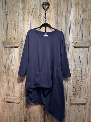 Preloved Officinae Navy Jersey Tunic Top