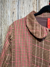 Preloved Ewa I Walla Brown and Pink Check Coat