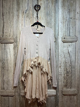 Preloved OUT OF XILE Beige Cardigan Silk/Cotton with Mother of Pearl Buttons