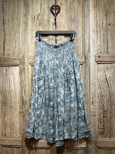 Preloved EWA I WALLA Blue Floral Skirt