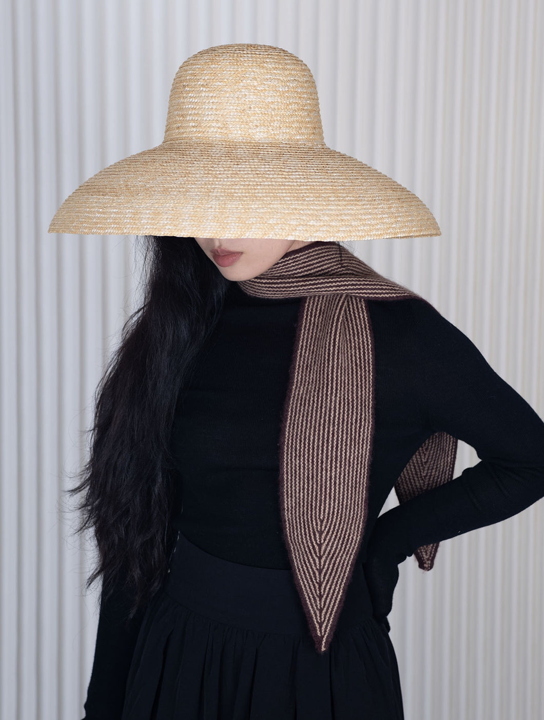Oats & Rice Sailor Cashmere Rib Neck Scarf Mulberry OR25-NS03
