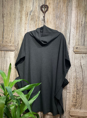 Preloved BELLA BLUE Oversized Black Cowl Neck Tunic