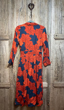 Preloved TOAST Navy and Orange Print Dress