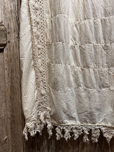 JLS Cream Embroidery Appliqué & Lace Layering Tunic Dress 1106