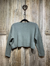 Handknits by ME Blue Crop Recycled Denim Cardigan