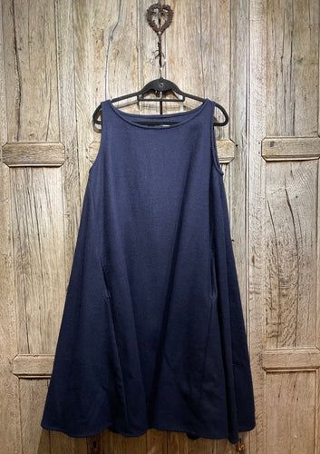 Preloved Navy Wool Pinafore Dress