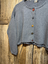 Handknits by ME Blue Recycled Denim Crop Cardigan