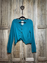 Preloved LURDES BERGADA Teal Mix Fabric Cardi