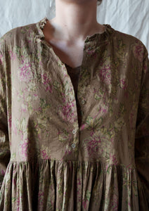 Les Ours Melo Popeline Havane Fleurs Dress AW25