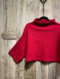 Preloved MOYURU Red Cowl Neck Cropped Top Wool