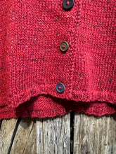 Handknits by ME Berry Recycled Denim Crop Cardigan
