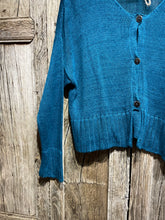 Preloved Grizas Teal Cardigan in Linen Knit