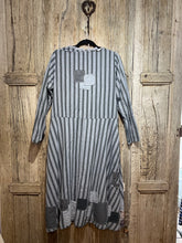 Preloved Ewa I Walla Blue Stripe and Patch Work Dress