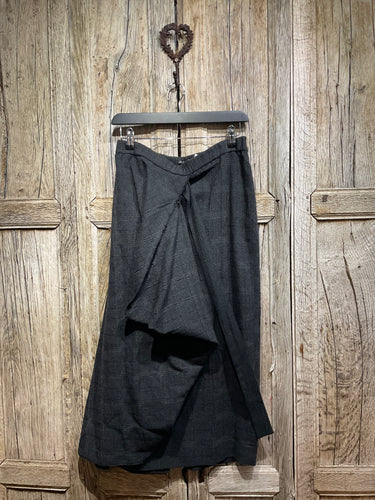 Preloved LES FILLES D’AILLEURS Black Check Wool Skirt