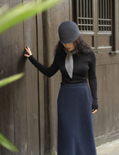 Oats & Rice Sailor Cashmere Rib Neck Scarf Grey OR25-NS03
