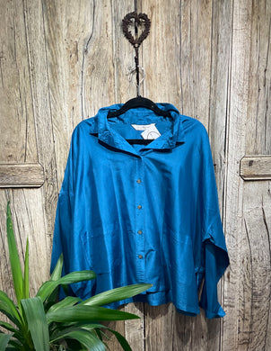 Preloved YACCO MARICARD Blue Silk Top