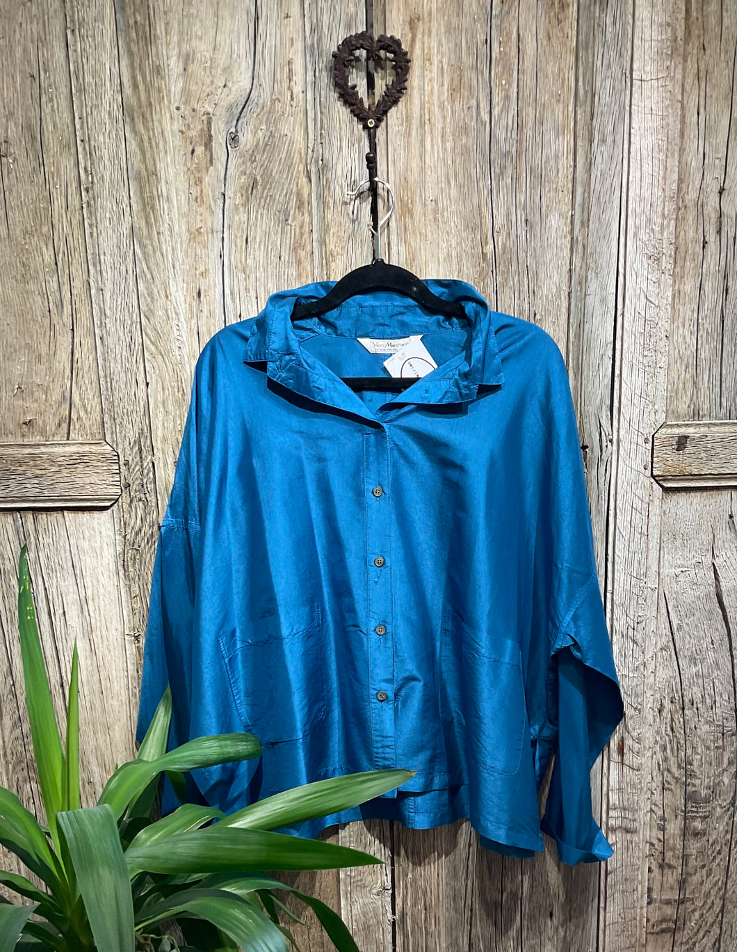Preloved YACCO MARICARD Blue Silk Top