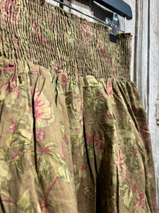 Les Ours Kais Cotton Cognac Fleurs Skirt AW25