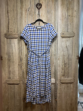 Preloved Neirami Blue Check Linen Mix Dress
