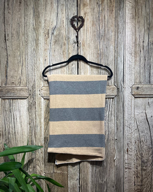 Preloved MAMA B Grey & Beige Stripe Scarf