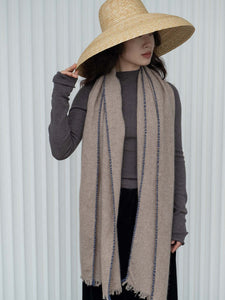Oats & Rice Weaver Beige Cashmere Scarf OR25-S01