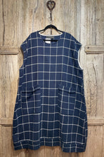 Preloved BARBARA LANG Navy and White Wool Check Dress