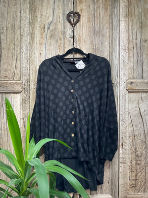 Preloved SAHARA Batwing Jersey Top with Spot Detailing