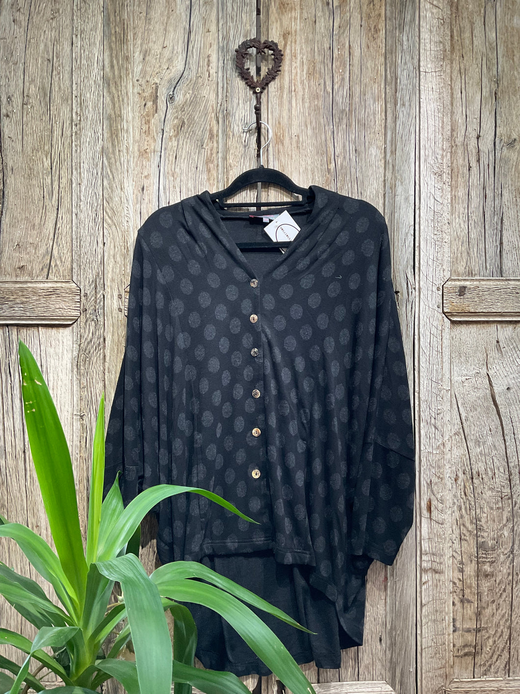 Preloved SAHARA Batwing Jersey Top with Spot Detailing