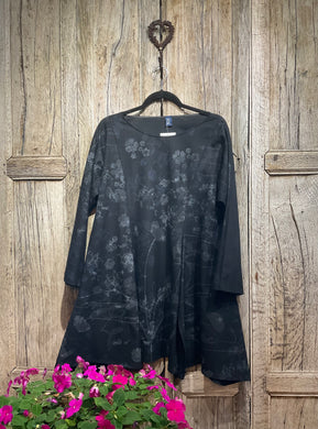 Preloved OFFICINAE Floral Black Tunic