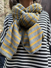 Mama B SEGOVIA Grigio Wide Stripe Scarf AW26
