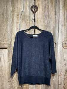 Preloved BARBARA LEBEK Navy Sparkle Top