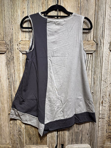 LUUKAA Black Grey Sleeveless Top 25Y0126 SS25