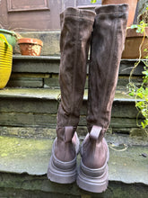 Lofina Gasoline Leather Suede Chocolate Boots 6344