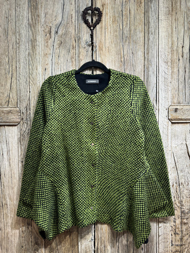 Alembika Green Knit Popper Jacket AJ712G AW24