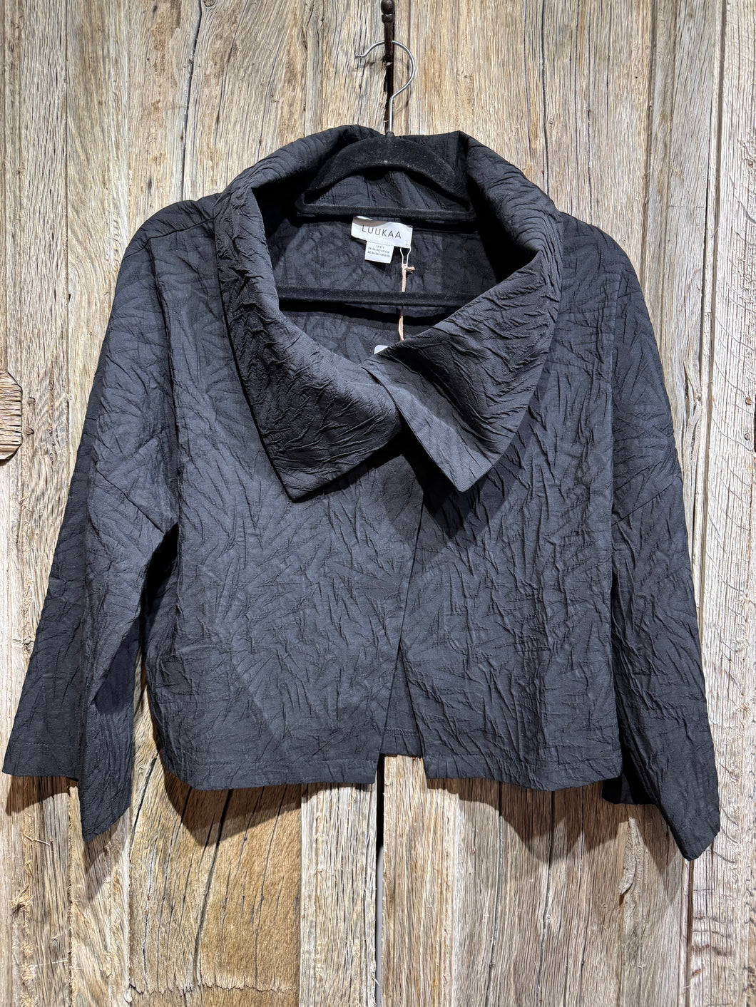 LUUKAA Black Woven Jacket 25Y03319 SS25