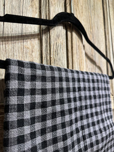 Grizas Grey Check Linen Scarf 8400-L280-9 AW24