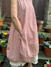 JLS Puffy Sleeveless Striped Dress D10