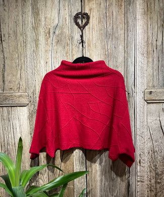 Preloved MOYURU Red Cowl Neck Cropped Top Wool
