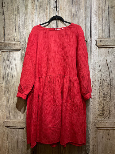 Preloved CABBAGES & ROSES Red Quilted Tunic