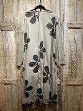 Preloved Grey Dress with Black Flower Print Detail