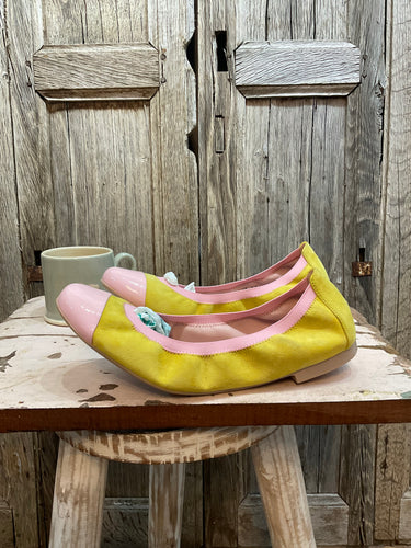 Preloved Pretty Ballerina Pink & Yellow Pumps