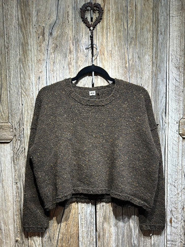 Handknits by ME Brown Crop Wool and Mohair Jumper