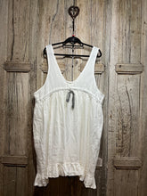 Preloved BARBARA LANG White Linen Pinafore with Drawstring Back