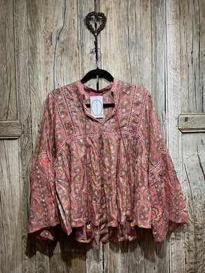 Preloved KITSCH & POP Print and Sparkle Top