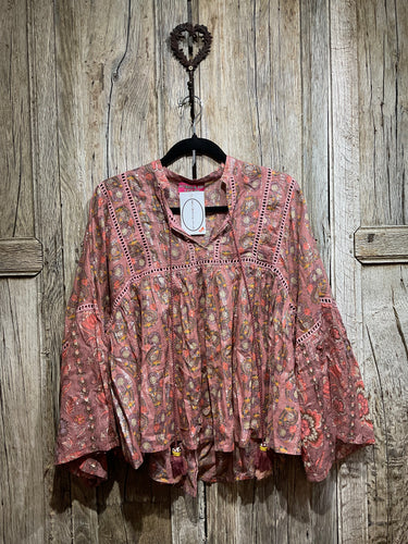 Preloved KITSCH & POP Print and Sparkle Top