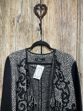 Preloved Black and White Knit Cardigan