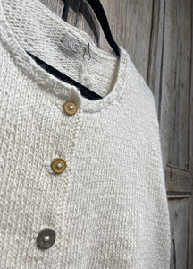 Handknits by ME White Wool and Mohair Crop Cardigan