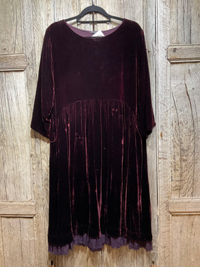 Preloved Merlot Velvet Silk Dress