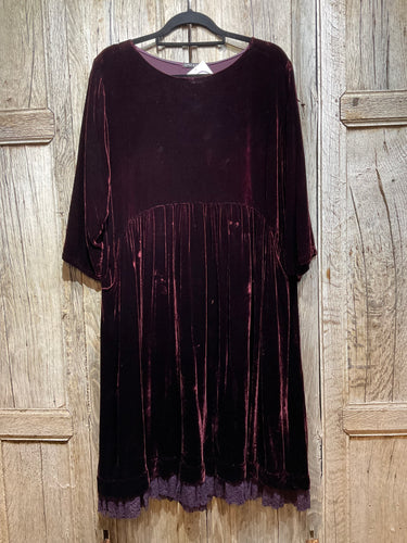 Preloved Merlot Velvet Silk Dress