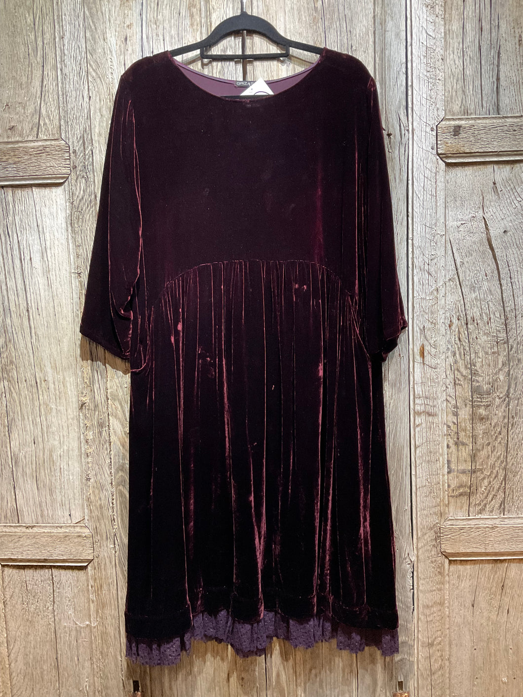 Preloved Merlot Velvet Silk Dress